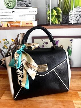 Kate Spade Crossbody Bag Top-Handle Purse Satchel w Scarf Accent Laurel Wesley